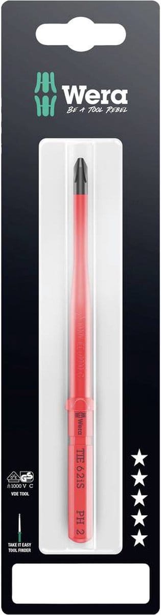 Wera Kraftform Kompakt VDE 62 iS PH 2 x 157 mm TIE SB Elektronica Kruiskop Verwisselbare kling PH 1 157 mm