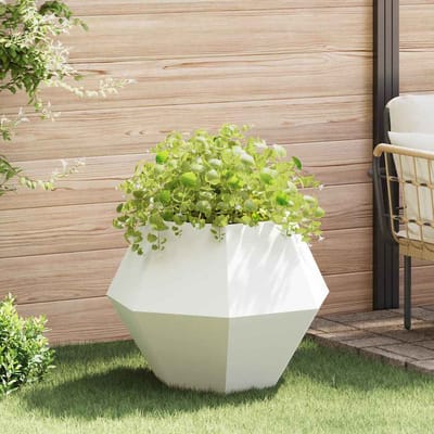 vidaXL Plantenbak Wit 75 x 75 x 60 cm Staal