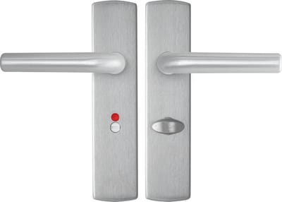 AXA Deurbeslag set Binnendeur - Curve Klik Blok - Deurkruk Aluminium - voor toilet/badkamer TL63-8 - Deurklink met schild