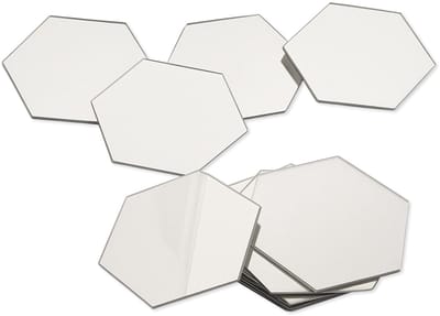 Spiegel Sticker Set - Acryl - Wandspiegel - Woonkamer Decoratie - Zilver - 12 stuks - 8 x 7 x 4 cm
