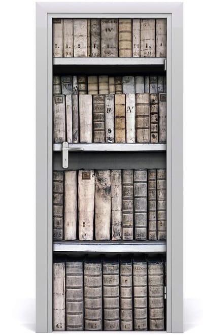 Tulup Deursticker - Boekenplank Deurbehang Sticker - 75 cm x 205 cm - Blauw Deursticker - Moderne Deur Sticker - Deursticker voor de Keuken - Deurbehang