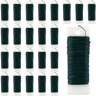 Dailygoods- Bloemendraad 24 Stuks - Groen - 35 m - Knutseldraad - Wikkeldraad - Plantendraad - Flexibel en Vormbaar