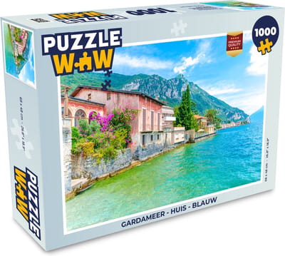 Puzzel Gardameer - Huis - Blauw - Legpuzzel - Puzzel 1000 stukjes volwassenen