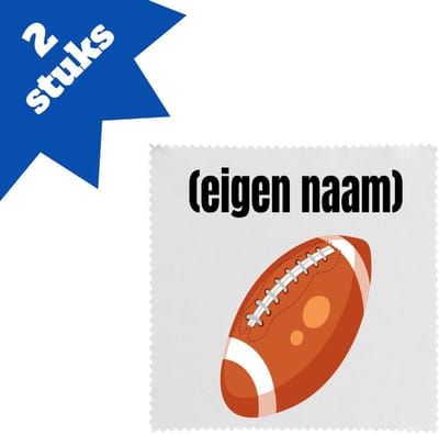 Akyol - rugbybal met eigen naam brillendoekjes - Rugby - atleten - iemand die houdt van rugby - verjaardag - cadeau - kado - 17,8 bij 17,8 cm - 2 stuks