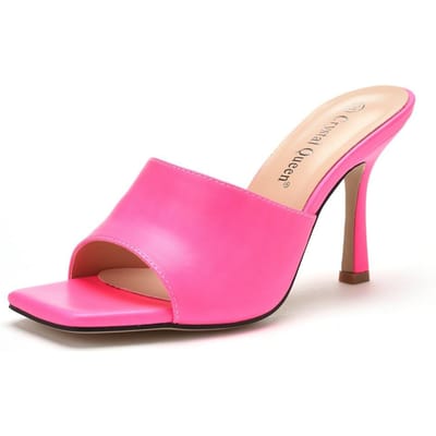 9cm Vierkante Neus Hoge Hak Sandalen Slippers Wijnglas Hak Temperament Parel Kralen Dames Schoenen Wit Visbek Ondiepe Mond Sandalen 42 pink