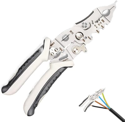 Draadstripper Vouwbaar - Elektra Gereedschap - Bedrading Afwerken - Ergonomische Grip - 22 cm - Zwart