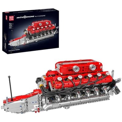 Mould King 10169 V12 XL Engine mega bouwpakket | City Racing champions adventure | Creator speed motor modelbouw | Expert technic speelgoed bouwpakketten voor kinderen en volwassenen | Motorblok niet geschikt voor Lego | Bouwdoos met 3472 bloks