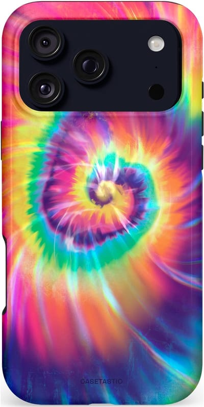 Casetastic hoesje geschikt voor Apple iPhone 17 Pro Max - MagSafe - Dubbellaagse bescherming - Kleurrijke draaikolk - Fashion Case - Donkerblauw Roze Goud Lavendel