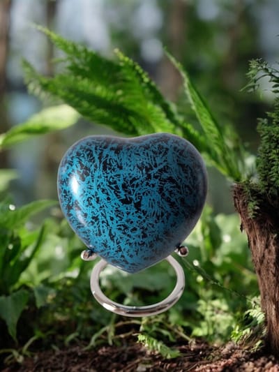 Mini Urn Hart - Turquoise Garden 14084H ( Ook Graveerbaar )