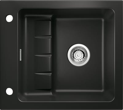 NABER PickUP - Keramische Spoelbak - kleur NERO - met dubbele bodem - met Waste