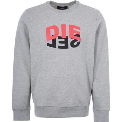 Diesel SGirk N80 tweekleurig logo-sweatshirt met ronde hals voor heren, grijs