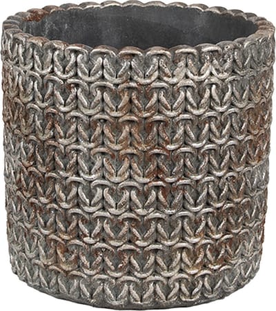 Bloempot voor Binnen – Grijs – Rustieke Pot – Ø 11 cm – Steen