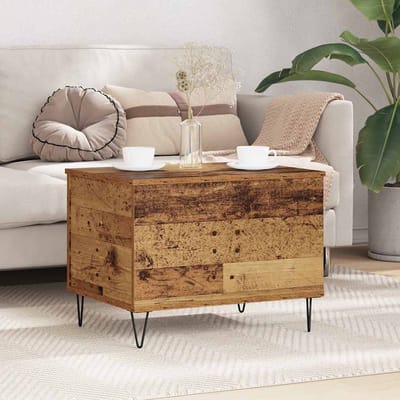 vidaXL - Salontafel - Oud - Hout - 60 - x - 44,5 - x - 45 - cm - Bewerkt - hout