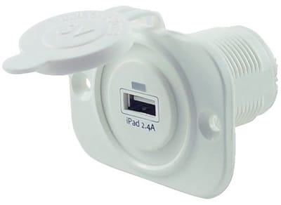 Usb Stopcontact Enkel 2.4A Wit Met Flush Frame