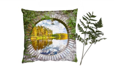 Sierkussens - Kussentjes Woonkamer - 40x40 cm - Bomen - Water - Doorkijk