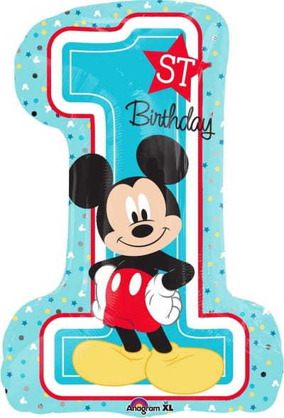 Amscan - Folieballon Mickey 1ste verjaardag - 48 x 71 cm
