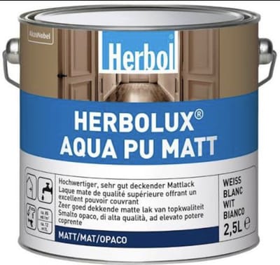 Herbol- Herbolux aqua pu mat - Matte lak - Optimale dekkracht - 2.5 liter