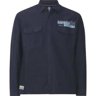 Jan Vanderstorm herren Outdoorshirt - 41/42 - donkerblauw - Plus Size