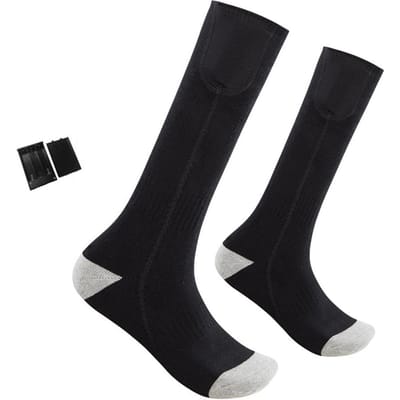 Chaussettes chauffantes électriques, alimentées par batterie, pour temps froid, pour hommes et femmes, équitation en plein air type B black