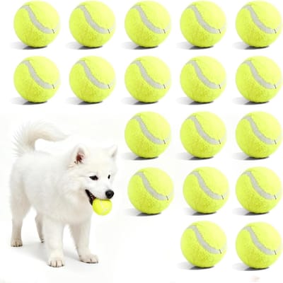 Tennisballen voor Honden - Hondenspeelbal Mini - Apporteerspelletjes Trainen - Natuurlijk Rubber Vilt - Ø 5 cm - Geel