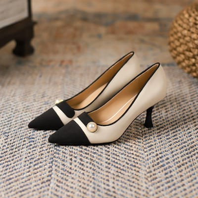 Parelkleur Passende Pumps Dames Nieuwe Puntige Stiletto Hak Hoge Hakken Frans Forens Werk Damesschoenen 38 brown