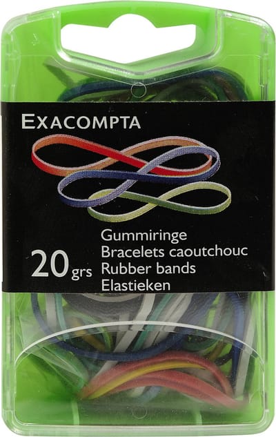 Doos met rubberen elastieken 20g - Geassorteerd