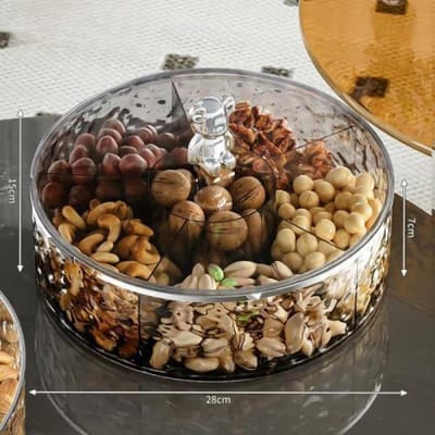 Woonkamer Salontafel Gedroogd Fruit Doos Huis Multi-vak Snoepschaal met Deksel Fruitdoos Nieuw Uniek Trendy Snack Schaal