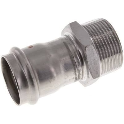 Perskoppeling - 35mm Persmof & R 1-1/4'' Buiseinde - RVS