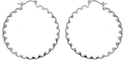 Behave - Oorringen zilverkleur open gewerkt 5 cm - Nikkelvrij