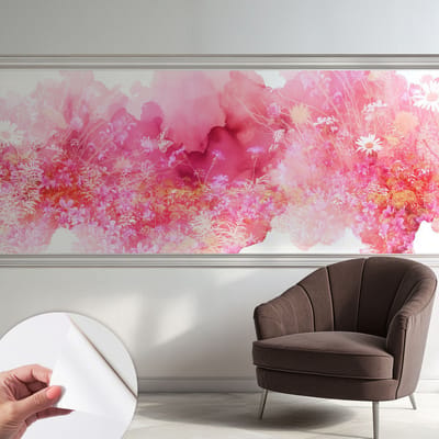Coloray Zelfklevend Behang - Bloemenpatroon Stickerbehang op rol - 250x104 cm - Roze Zelfklevend Behang - Voor de slaapkamer, woonkamer en hal. - Herpositioneerbaar - Zelfklevend fotobehang