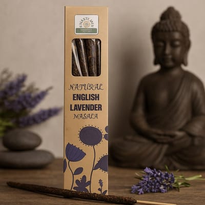 Namaste India - Lavendel Kruidige Kegeltjes - Inclusief Bamboe - Verpakt in Set