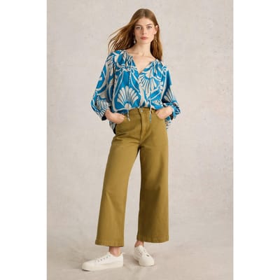 White Stuff Tia Wide Leg Crop Jean Khaki Green Maat: 18 REGULAR | Wijde Broeken Outlet | Dames | Bruin