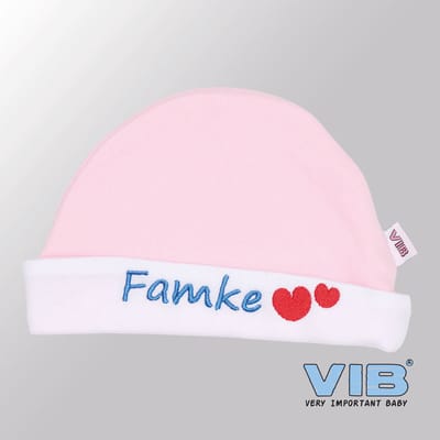 VIB® - Muts rond - Famke (Roze) - Babykleertjes - baby muts - baby muts newborn - baby mutsje - baby cadeau - kraam cadeau - baby aankodiging