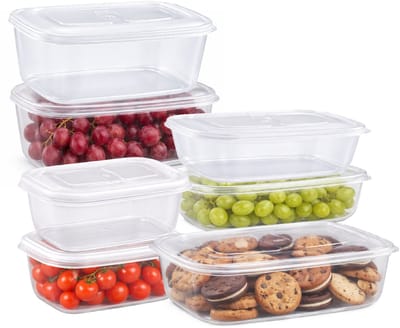 Plasticforte Vershoudbakjes set Classic - 7x stuks - vriezer en magnetron - kunststof - diverse maten - 500-800-1200-1800 ml - nestbaar