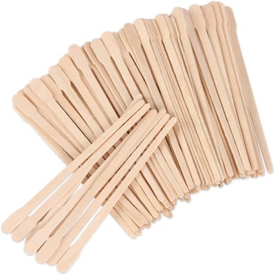TOVBMUP Houten spatel voor wenkbrauwen - Houten spatel voor het gezicht - Wax applicator - Kleine houten stokjes voor ontharing of houten knutselwerkjes - 200 stuks