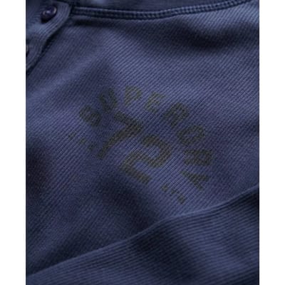 Superdry Athletic Button Down Longsleeve Top Blauw Grootte: 38