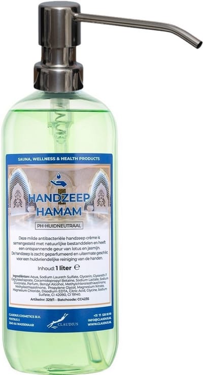 Handzeep Hamam 1 liter - met gratis RVS zilverkleurige pomp