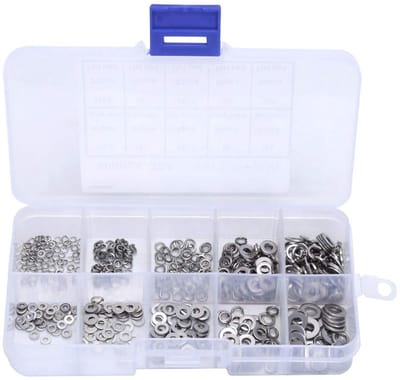 Dailygoods- Platte Pakkingring 500 Stuks - RVS - Anti-losse Ring - Veerpakkingset - Verschillende Maten M1.6/M2/M2.5/M3/M4 - Glad Oppervlak - Afdichtring