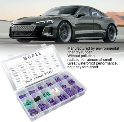 Dailygoods- O-ring Assortimentsset 225 Stuks - 14 Maten O-ringen - Sluitringen - Afstandhouders - Geschikt voor Auto's en Huishoudelijke Apparaten - Hoogwaardig Materiaal - Afdichtingen
