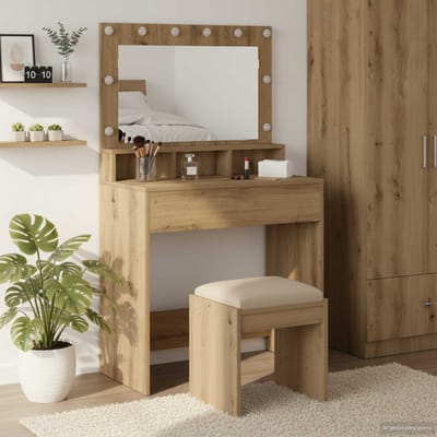 vidaXL - Kaptafel - Artisan - Eiken - 75,5 - x - 41 - x - 135 - cm - Bewerkt - hout