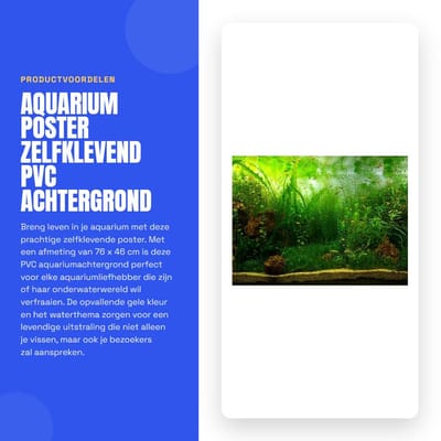 Dailygoods- Poster Aquarium Achtergrond - PVC - Zelfklevend - Watergras - 76 x 46 cm - Hoogwaardig Product - Geel - Aquariumachtergrond