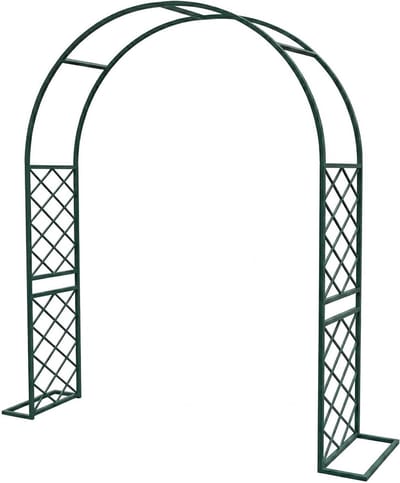 Rozenboog Metaal - Tuinboog Klimplanten - Tuindecoratie Klimplanten - Stabiele Roestbestendige Structuur - B180xH240cm - Groen