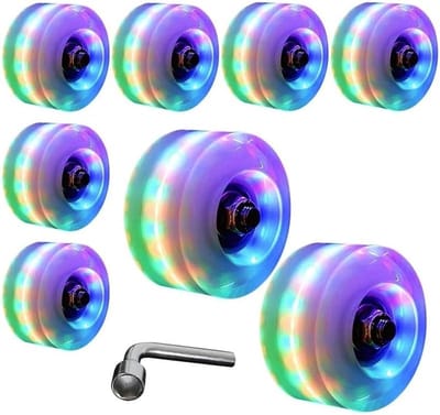 Skate wielen set - Rolschaats wielen - Straat dans hockey - Oplichtend bij beweging - 32 mm x 58 mm
