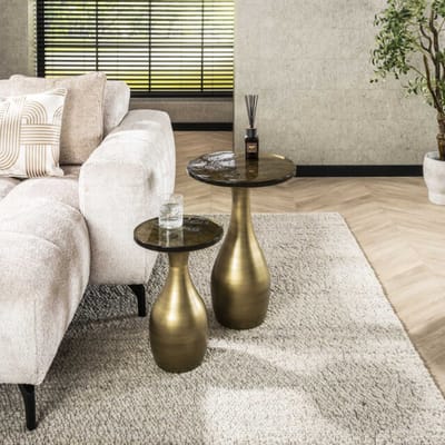 Hoyz Collection - Bijzettafel Eclipse Druppel S - Goud Antiek Finish