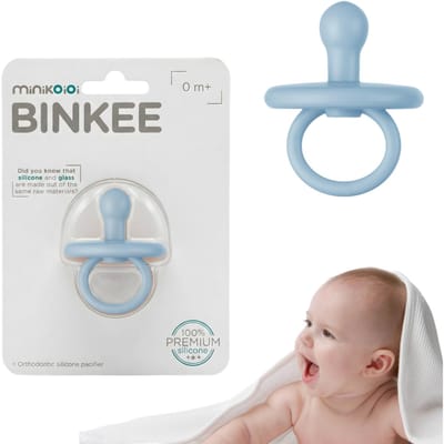 Sucette Apaisante Dynamique en Silicone 1 pièce. MinikOiOi Bleu 0 m+