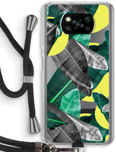 Case Company® - Hoesje met koord geschikt voor Poco X3 Pro hoesje met Koord - Fantasie jungle - Telefoonhoesje met Zwart Koord - Bescherming aan alle Kanten en Over de Schermrand