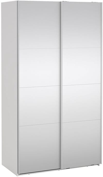 Catania schuifdeurkast 2 deuren met spiegel 120x220cm wit.