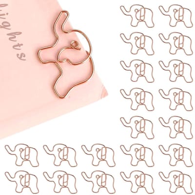 Dailygoods- Paperclips 20 Stuks - Olifantvorm - Lichtgewicht - Duurzaam - Antislip - Geschikt voor Documentclassificatie - Bladwijzers