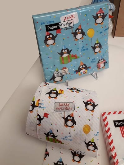 Decoratief Toiletpapier 1 Rol - Pinguïns en Winterthema - 3-laags en Zacht
