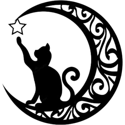 Schattige Zwarte Katten Maan Metalen Bord Kunst Wandhanger Hanger Decoraties voor Ramen Deuren Schoorsteenmantels gray